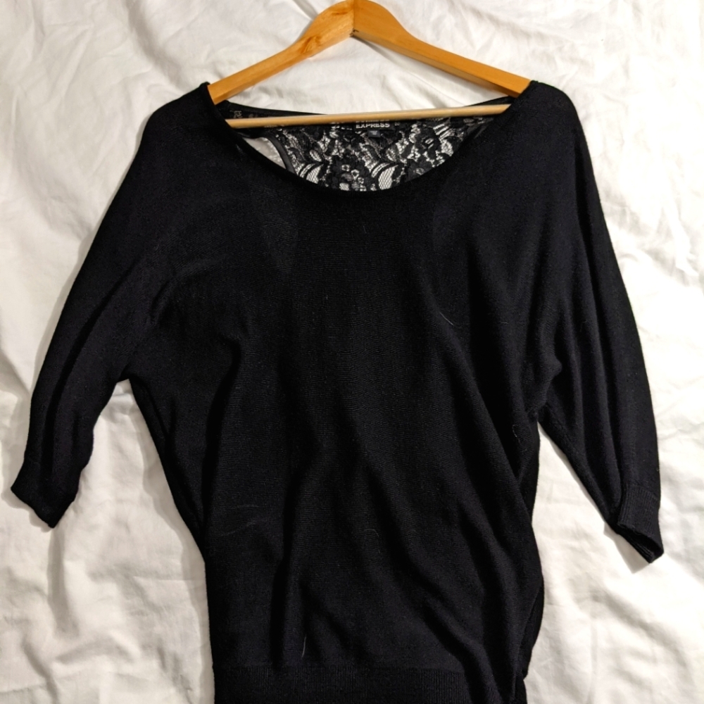Express Black Lace Dolman Sweater